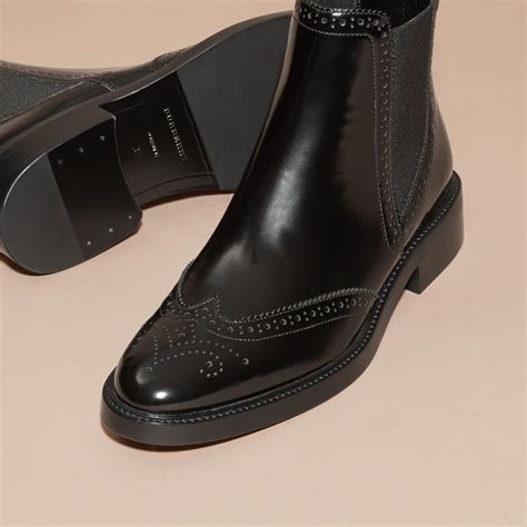 burberry leather wingtip chelsea boots|BURBERRY Leather Chelsea boots .